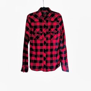 Bluenotes Red and Black Checkered Men's Flannel Shirt - S